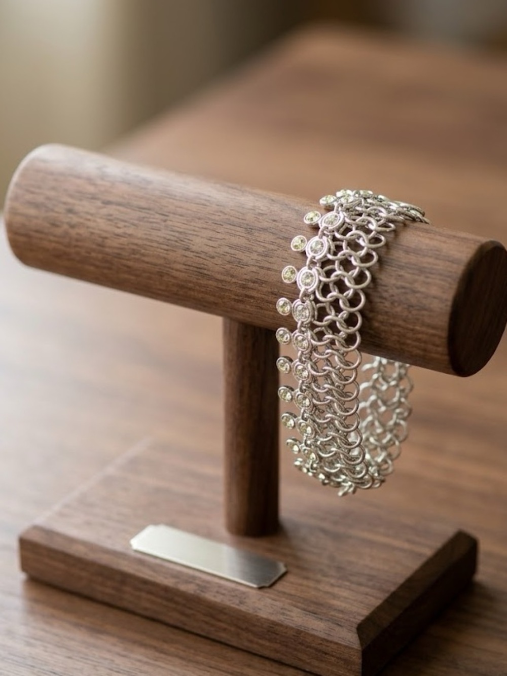 Silver Crystal Chain Link Bracelet